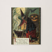  Halloween Witch Stirring Magic Cauldron Legpuzzel (Verticaal)