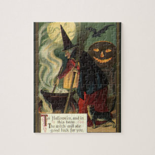  Halloween Witch Stirring Magic Cauldron Legpuzzel