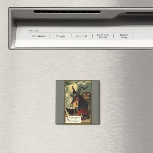  Halloween Witch Stirring Magic Cauldron Magneet (Insitu (Vaatwasser))