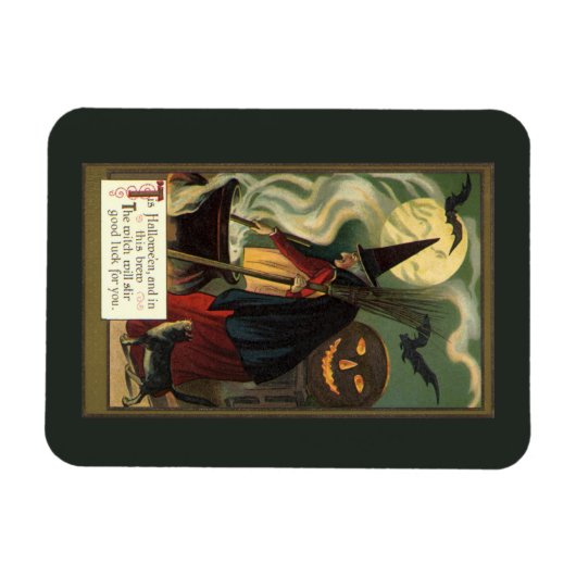  Halloween Witch Stirring Magic Cauldron Magneet (Horizontaal)
