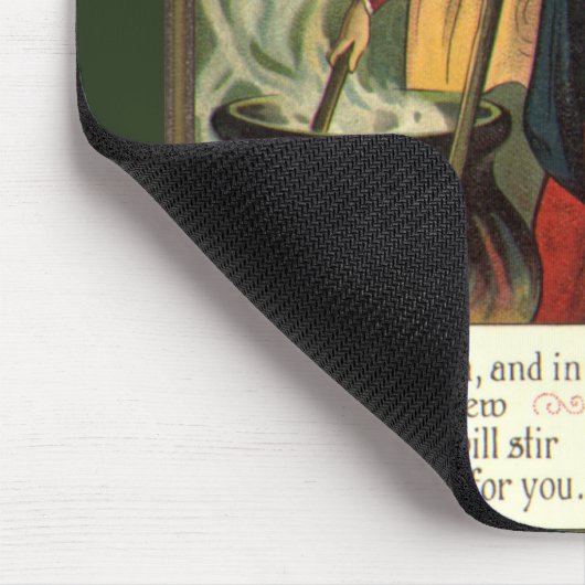 Halloween Witch Stirring Magic Cauldron Muismat (Hoek)