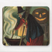  Halloween Witch Stirring Magic Cauldron Muismat (Voorkant)