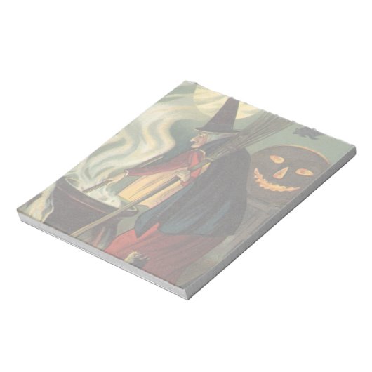  Halloween Witch Stirring Magic Cauldron Notitieblok (Linkerzijde)