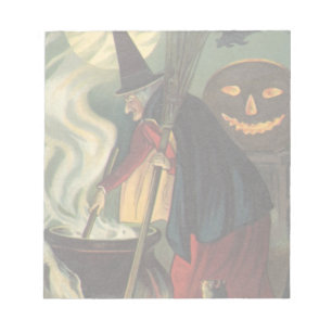  Halloween Witch Stirring Magic Cauldron Notitieblok