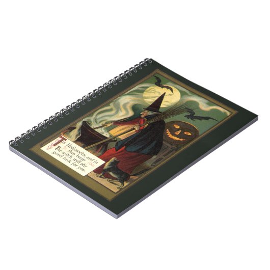  Halloween Witch Stirring Magic Cauldron Notitieboek (Linkerzijde)