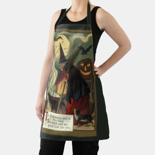  Halloween Witch Stirring Magic Cauldron Schort (Insitu)