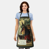  Halloween Witch Stirring Magic Cauldron Schort (Gedragen)