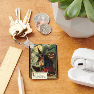  Halloween Witch Stirring Magic Cauldron Sleutelhanger