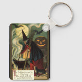 Halloween Witch Stirring Magic Cauldron Sleutelhanger (Achterkant)