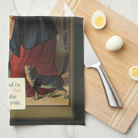 Halloween Witch Stirring Magic Cauldron Theedoek (Quarter Fold)