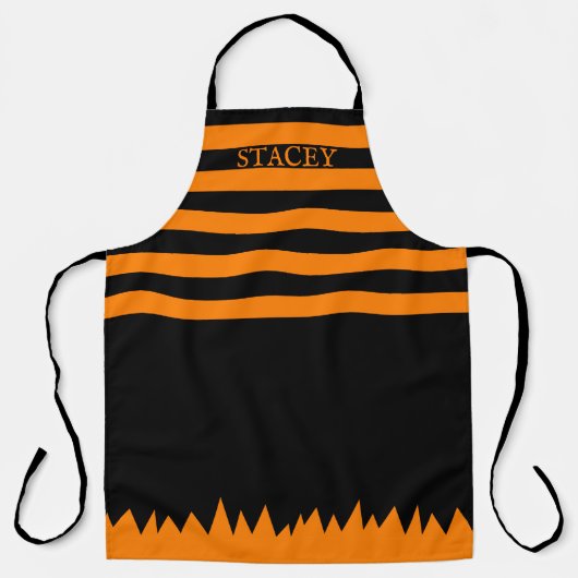 Halloween Witch Stripes Schort (Voorkant)