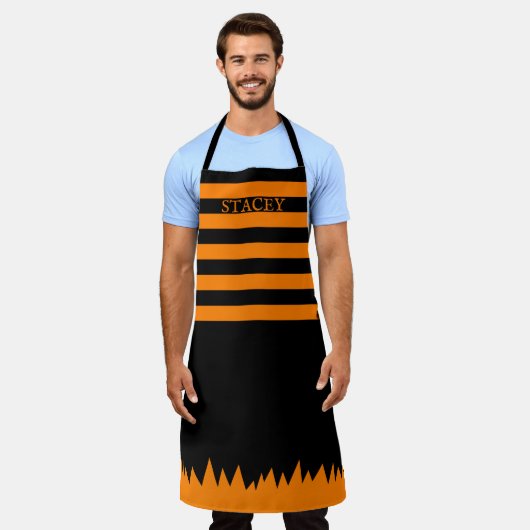 Halloween Witch Stripes Schort (Gedragen)