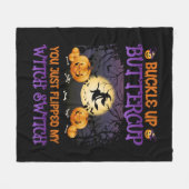 Halloween Witch Switch Buckle Up Buttercup Fleece Deken (Voorkant (Horizontaal))
