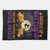 Halloween Witch Switch Buckle Up Buttercup Theedoek (Horizontaal)
