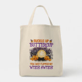 Halloween Witch Switch Buckle Up Buttercup Tote Bag (Achterkant)