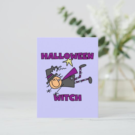 Halloween Witch T-shirts en Gifts Briefkaart (Staand voorkant)