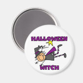 Halloween Witch T-shirts en Gifts Magneet (Voorkant / Achterkant)