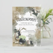 Halloween Witch Thaise Uitnodiging (Staand voorkant)