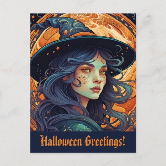 Halloween Witch Theme Groeten Briefkaart (Voorkant)