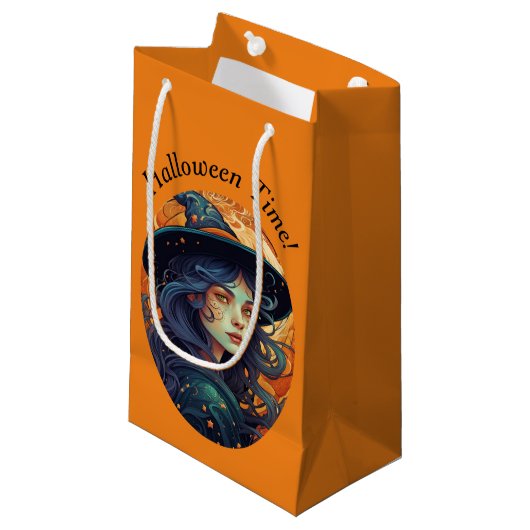 Halloween Witch Theme Klein Cadeauzakje (Voorkant Gekanteld)