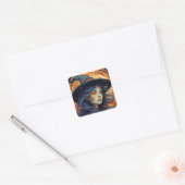 Halloween Witch Theme Square Sticker (Envelop)