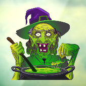 Halloween Witch Toad Frog Soup Raamsticker (Vel 3)