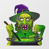 Halloween Witch Toad Frog Soup Raamsticker (Vel)