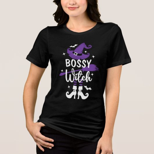 Halloween Witch Tri-Blend Shirt (Voorkant)