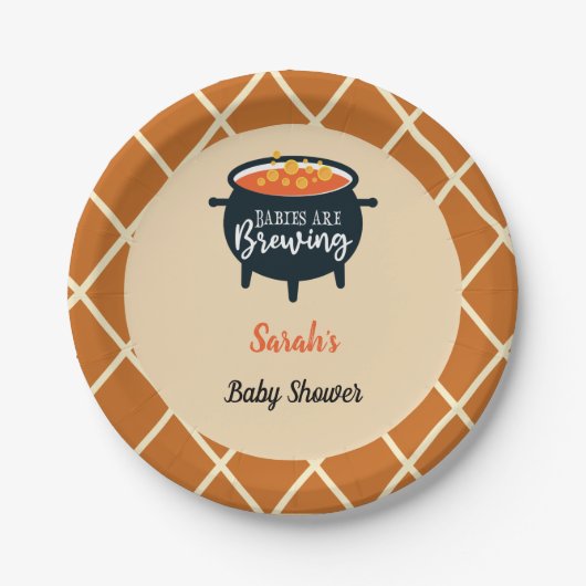 Halloween Witch Twins Baby shower, aangepaste naam Papieren Bordje (Voorkant)