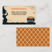 Halloween Witch Twins Baby shower Diaper Raffle Informatiekaartje (Voorkant / Achterkant)