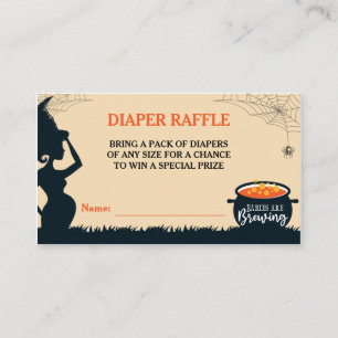 Halloween Witch Twins Baby shower Diaper Raffle Informatiekaartje
