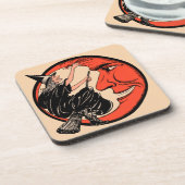 Halloween Witch uit de jaren 20 Bier Onderzetter (Linkerzijde)