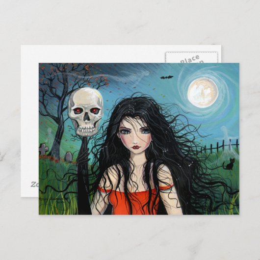 Halloween Witch Vampire Briefkaart (Voorkant / Achterkant)