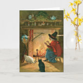  Halloween Witch van Warm Hearth Kaart (Gele Bloem)