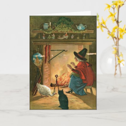  Halloween Witch van Warm Hearth Kaart (Gele Bloem)