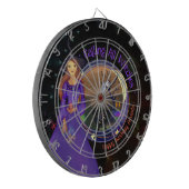 Halloween Witch Verjaardag Paarse Dartbord (Voorkant Links)