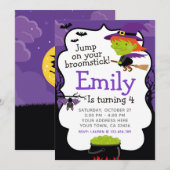 Halloween Witch Verjaardag Uitnodiging (Voorkant / Achterkant)