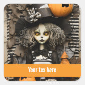 Halloween Witch Vierkante Sticker (Voorkant)