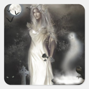 Halloween Witch Vierkante Sticker