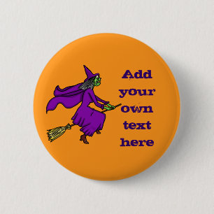 Halloween Witch Voeg je eigen tekst toe Ronde Button 5,7 Cm