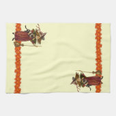 Halloween Witch w Cat Towels Theedoek (Horizontaal)