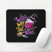 Halloween Witch Way To The Wine Funny Witch Wine L Muismat (Met muis)