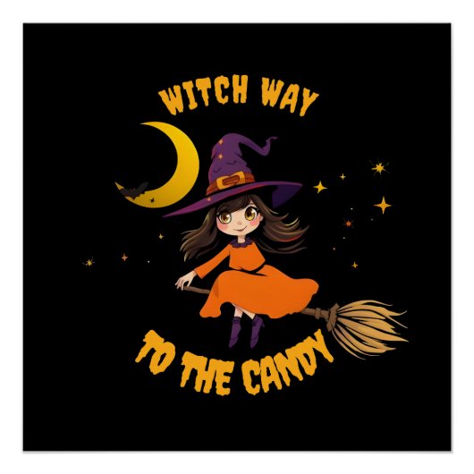 Halloween Witch - Welke weg naar het Snoep Perfect Poster (Voorkant)