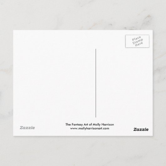 Halloween Witch White Cat Briefkaart (Achterkant)