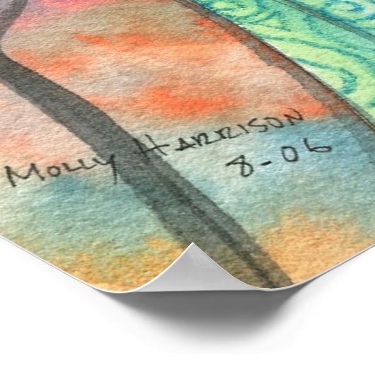 Halloween Witch Winged Cat Poster (Hoek)