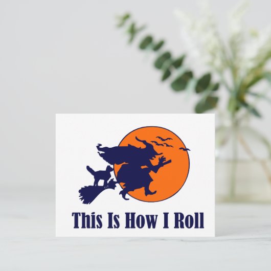 Halloween Witch - Zo ben ik aan het rollen Kaart (Staand voorkant)