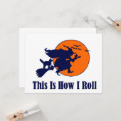 Halloween Witch - Zo ben ik aan het rollen Kaart (Voorkant / Achterkant in situ)