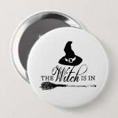 Halloween Witch Zwart-wit Button Pin Badge (Voorkant /achterkant)