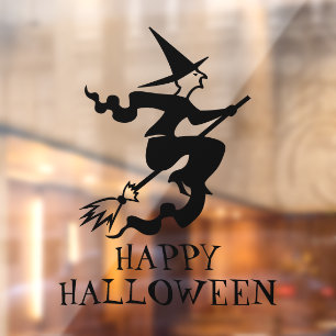 Halloween witch zwarte aangepaste tekstversieringe raamsticker