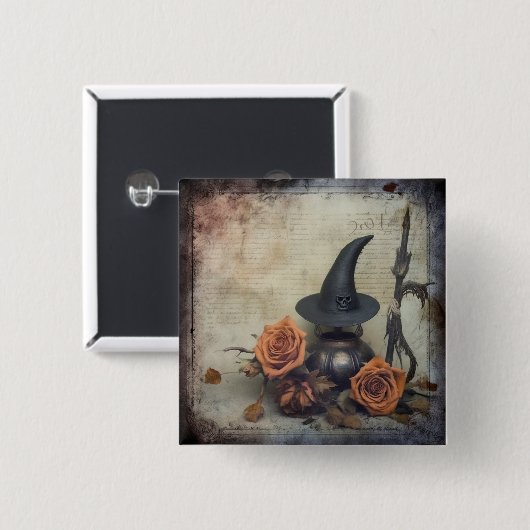 Halloween Witchcraft (8) Vierkante Button 5,1 Cm (Voorkant /achterkant)